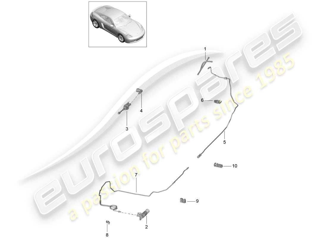 porsche 2020 (718 cayman) hydraulic clutch part diagram