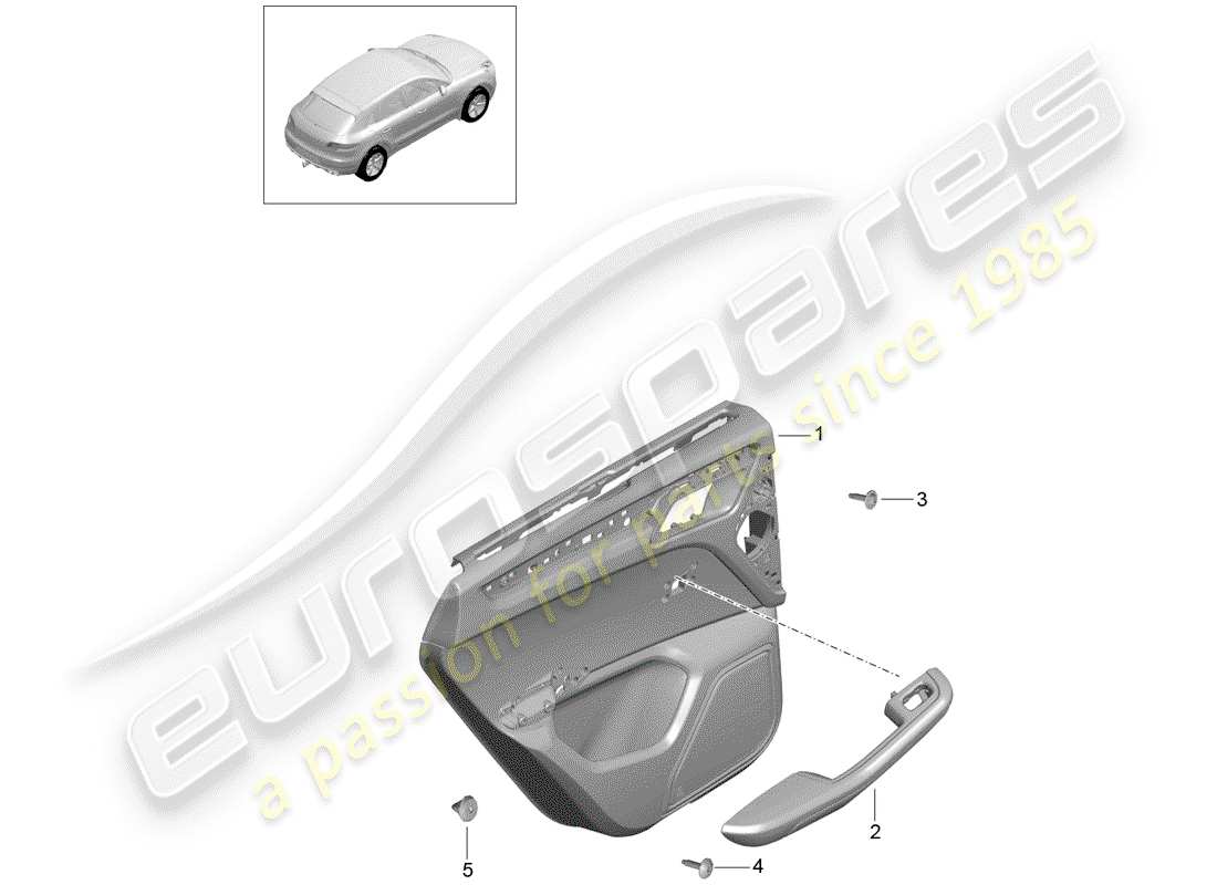 porsche 2015 (macan) door panel parts diagram