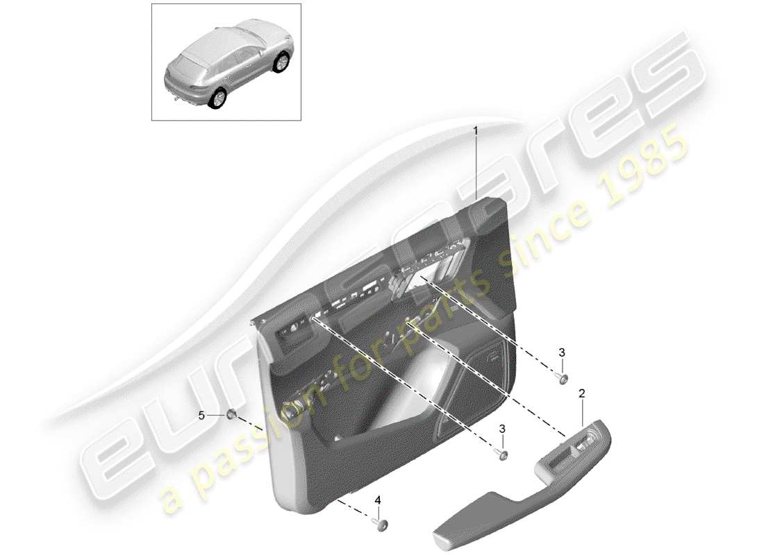 porsche 2015 (macan) door panel part diagram