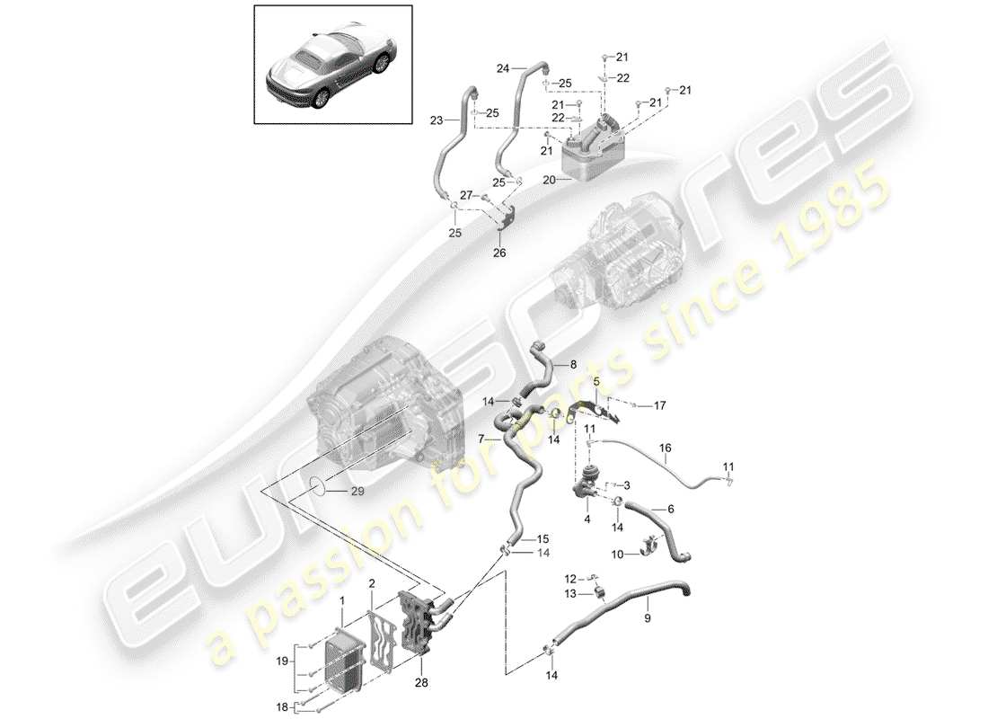 porsche 2018 (718 boxster) - pdk - part diagram
