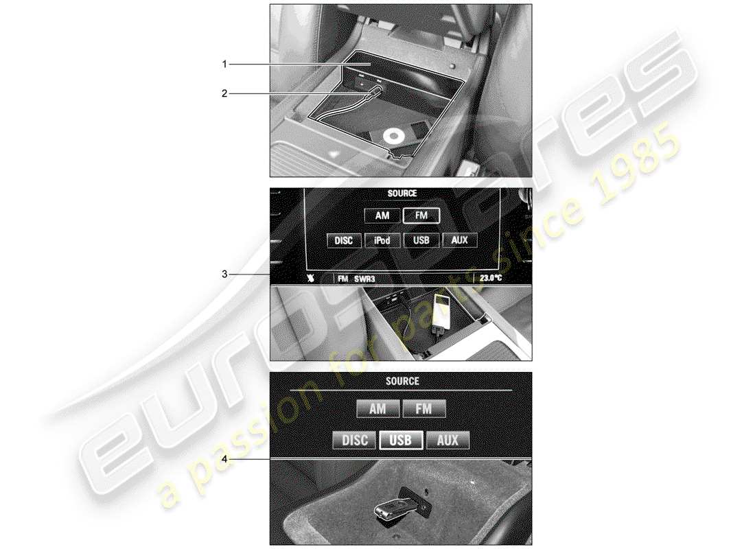 porsche 2012 (tequipment cayenne) multimedia interface part diagram