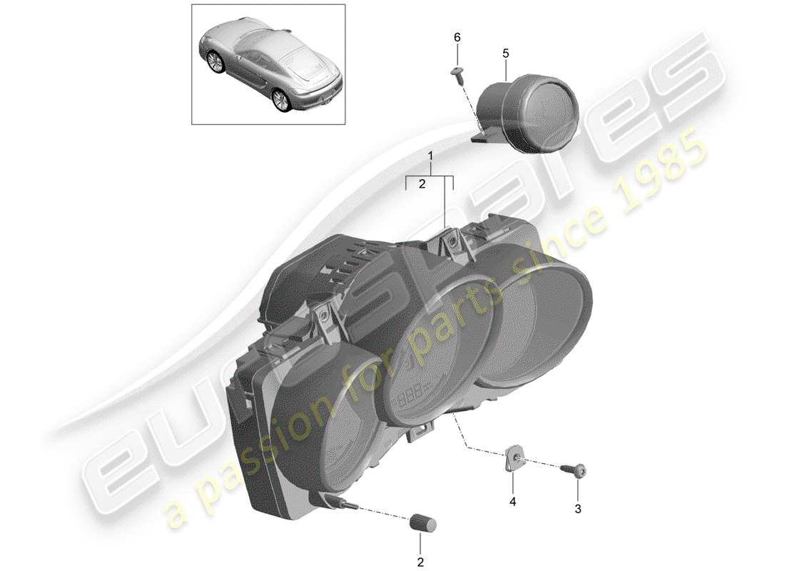 porsche 2016 (981 cayman) instruments part diagram