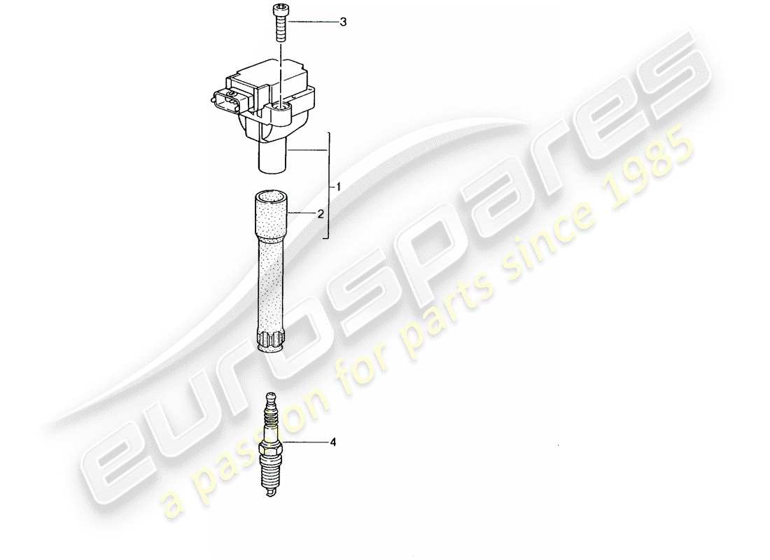 porsche 2002 (996 gt3) ignition system parts diagram