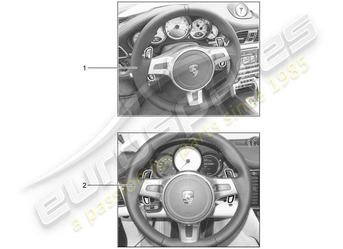 porsche 2010 (tequipment) steering wheel parts diagram