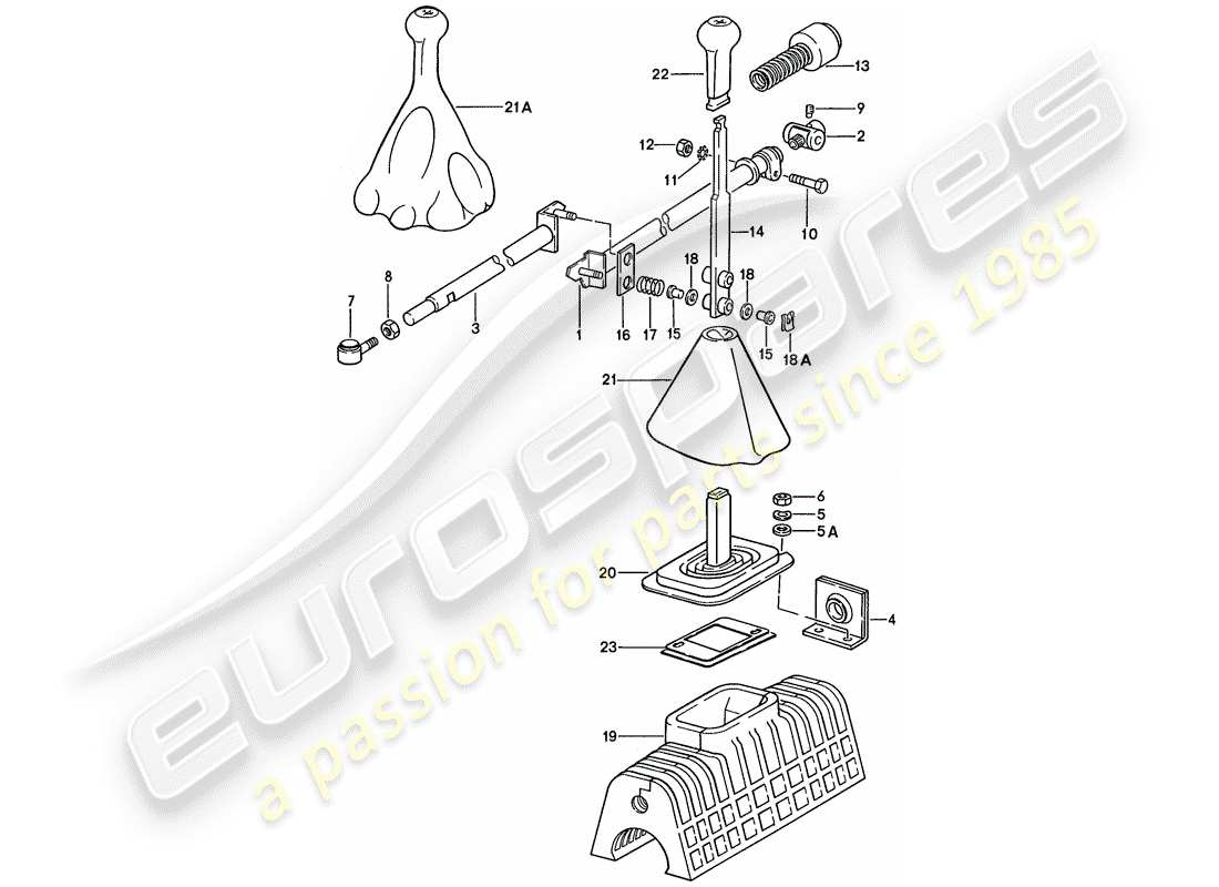 porsche 928 (1987) shift mechanism - for vehicles with - manual gearbox part diagram