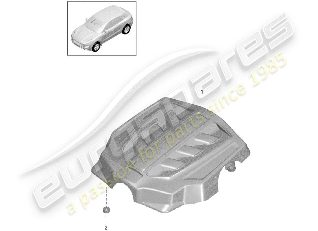 porsche 2015 (macan) engine cover part diagram