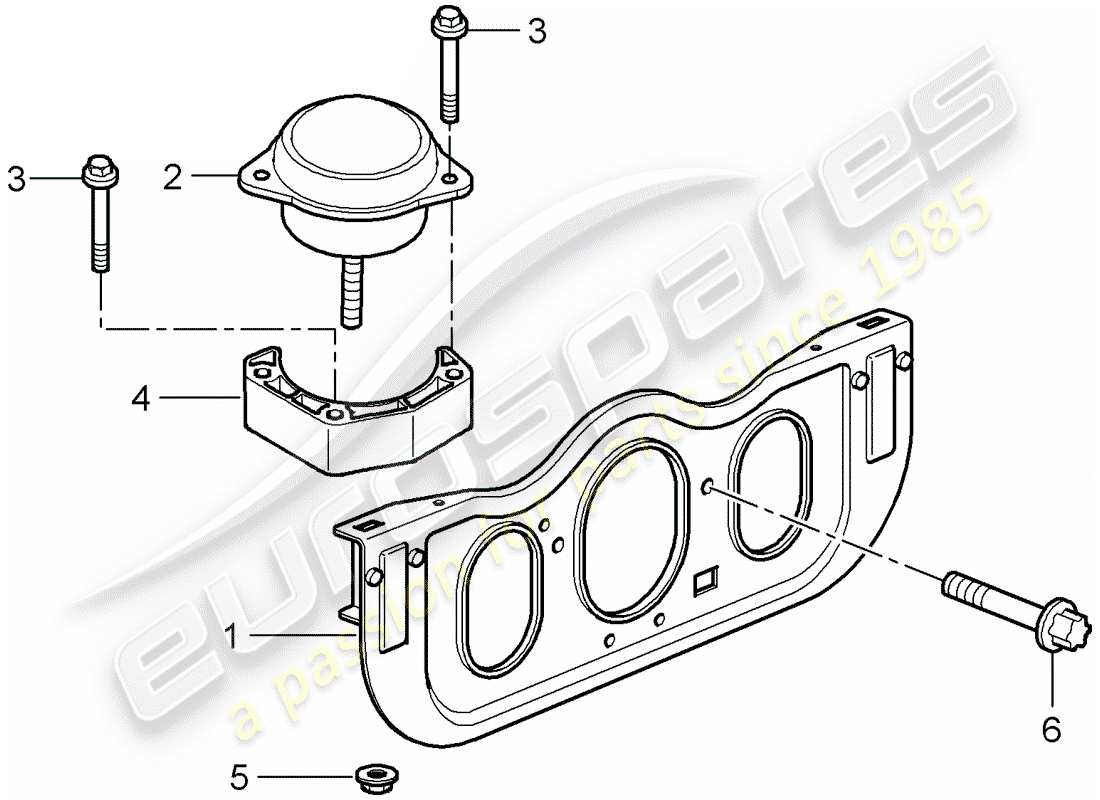 porsche 997 t/gt2 (2008) engine suspension part diagram