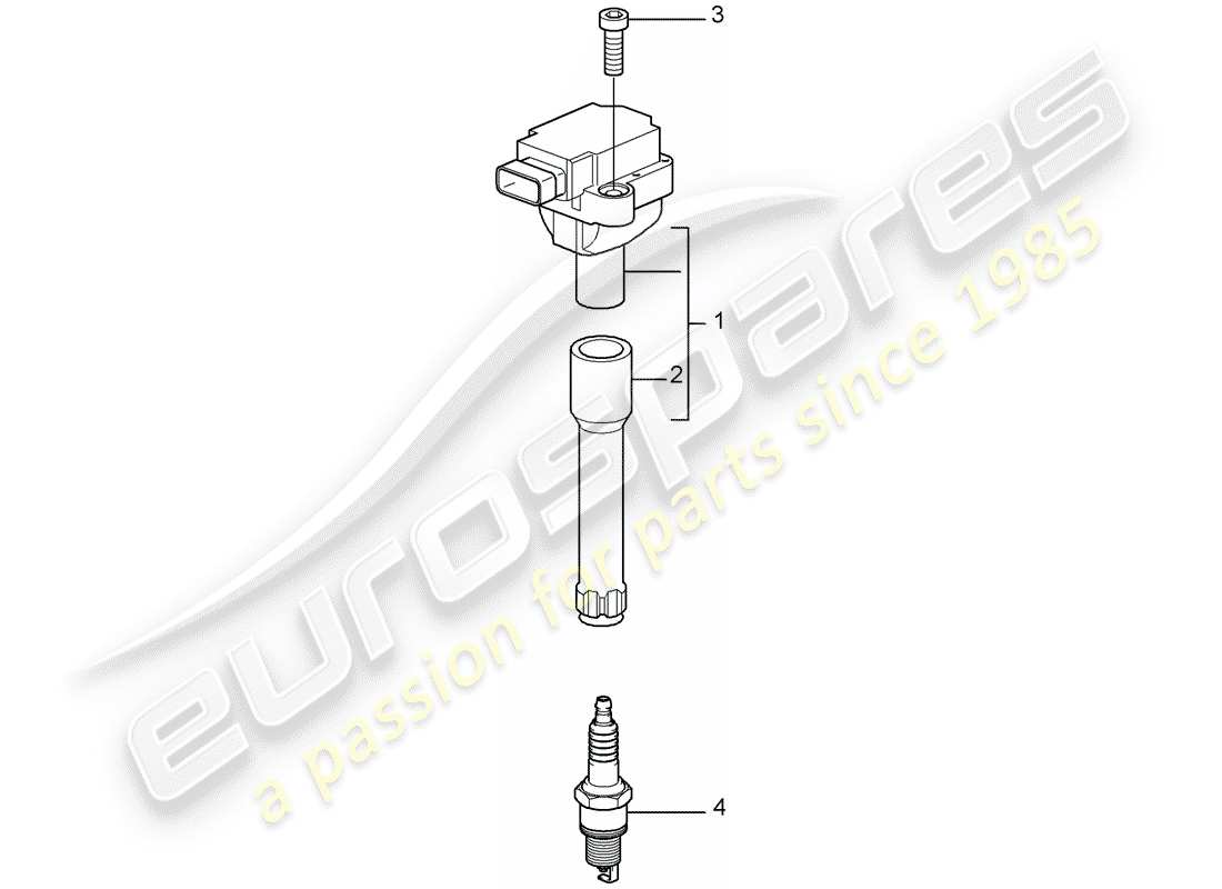 porsche 997 t/gt2 (2008) ignition system part diagram