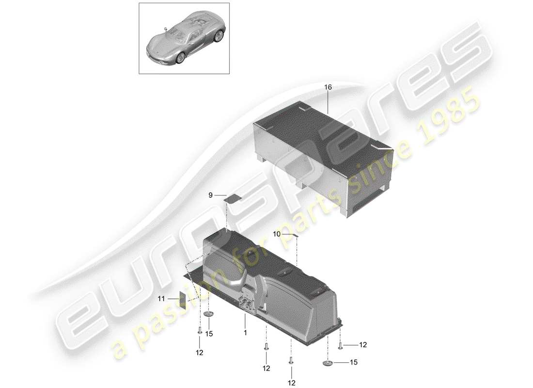 porsche 2015 (918 spyder) battery part diagram