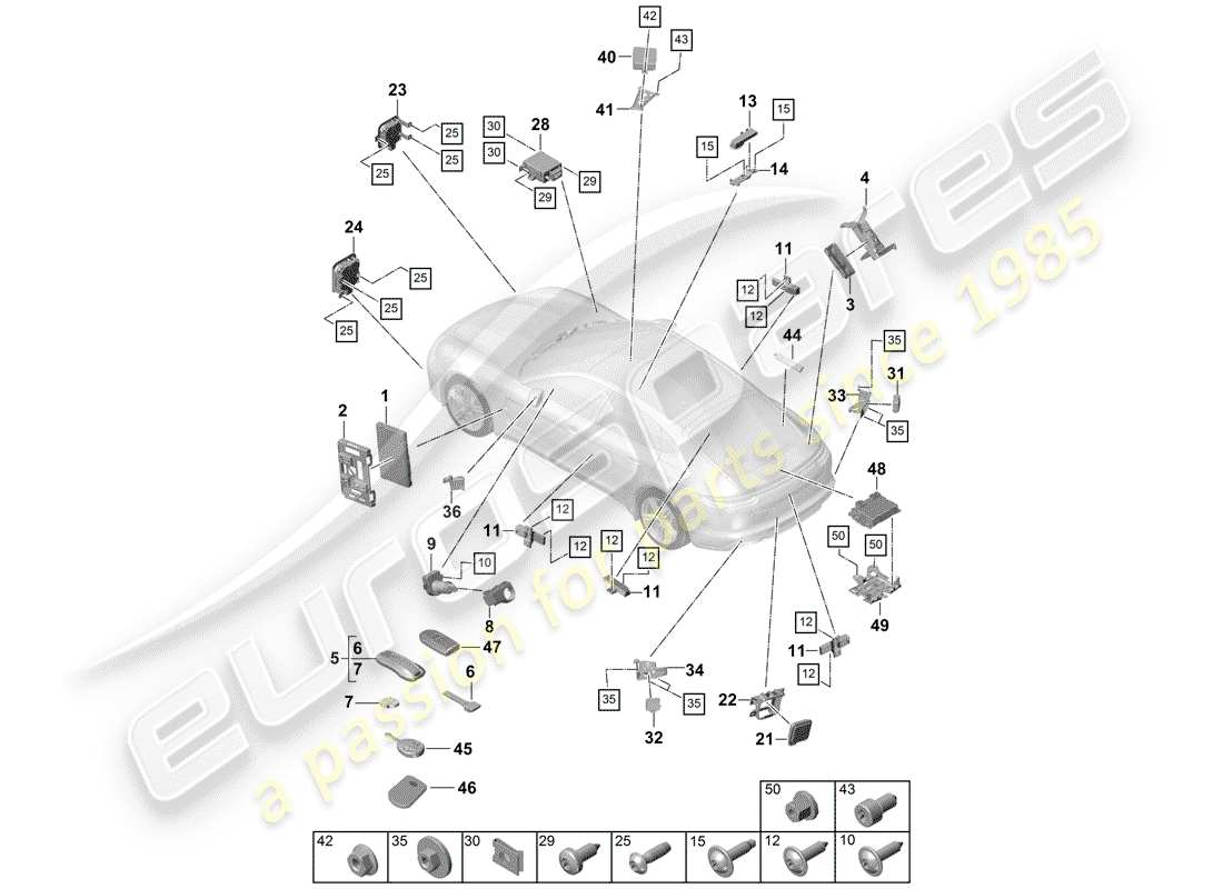 porsche 2018 (panamera 971-1) control units part diagram