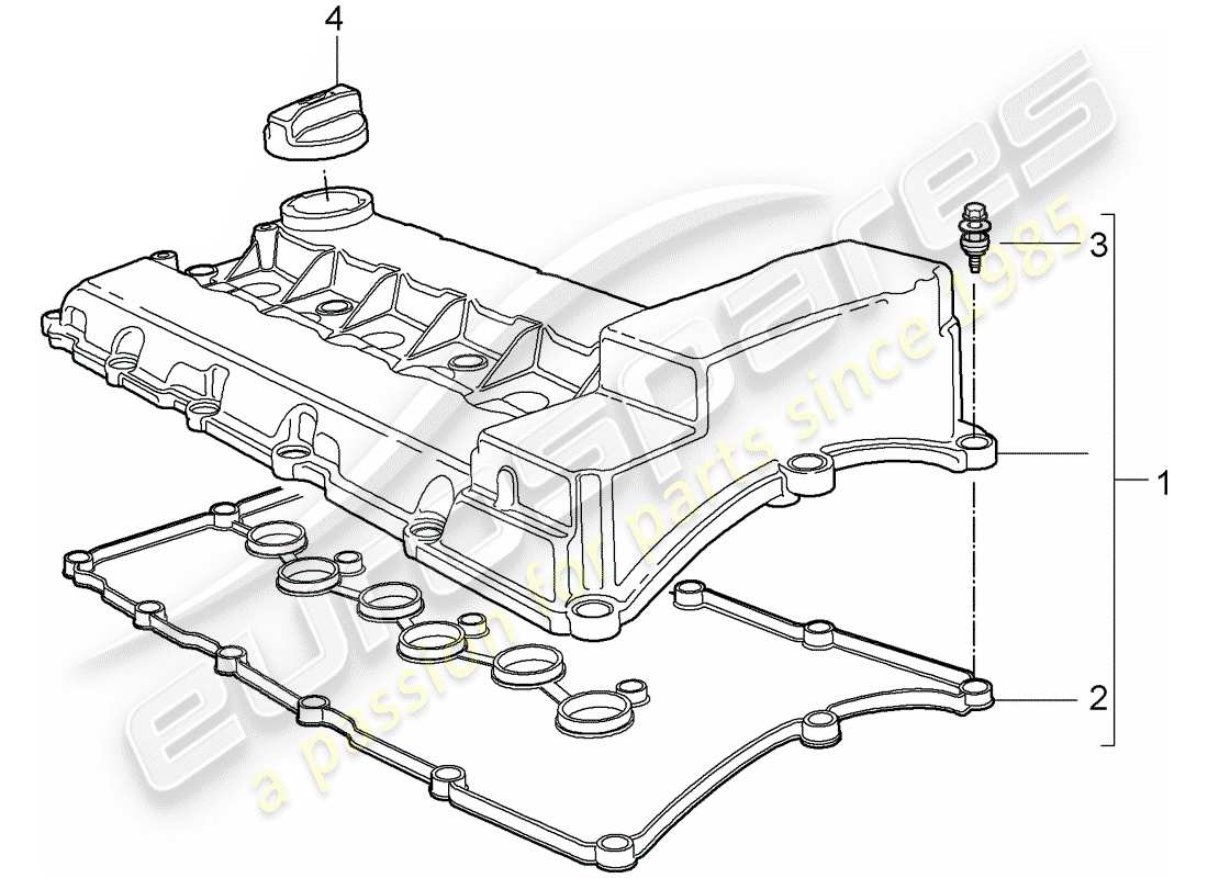 porsche cayenne (2010) valve cover part diagram