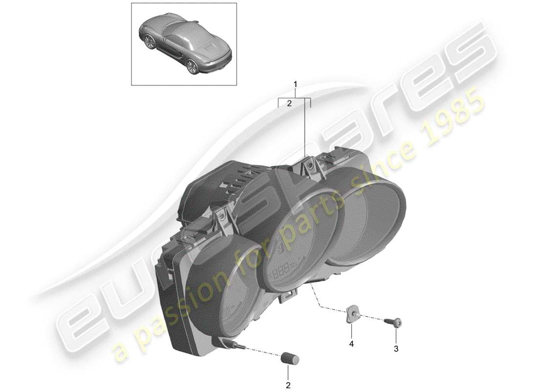porsche 2012 (981 boxster) instruments part diagram
