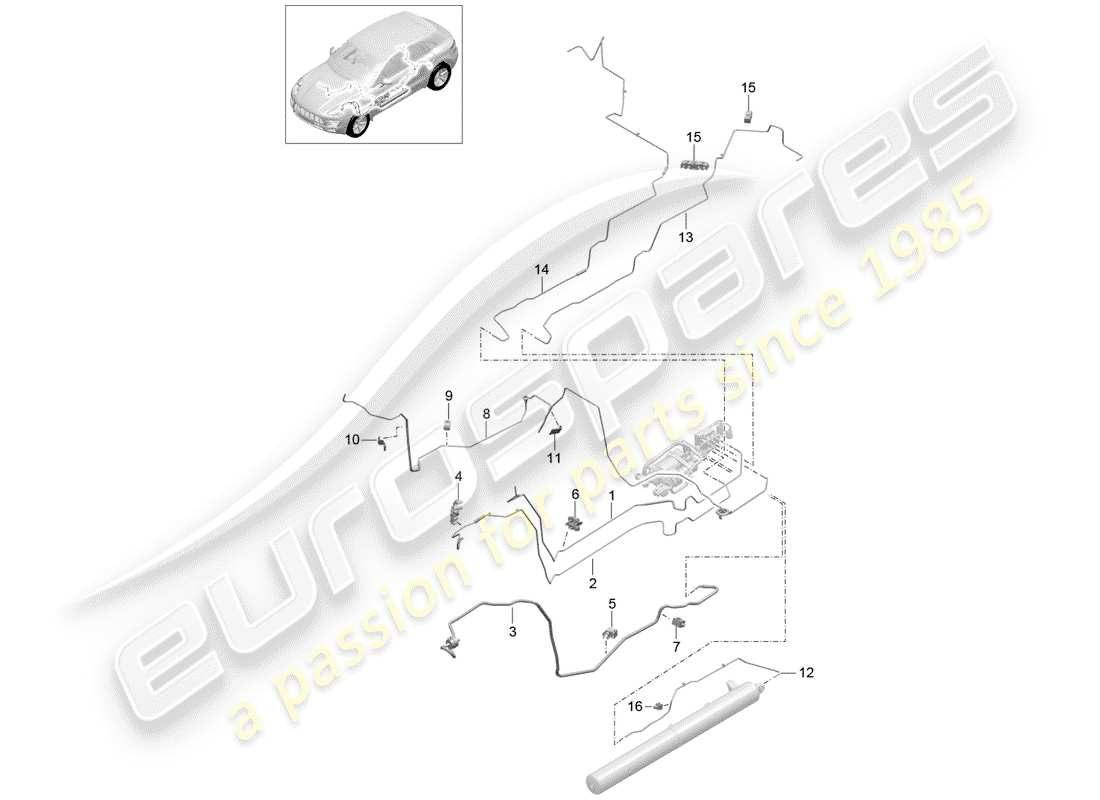 porsche 2016 (macan) self levelling system part diagram