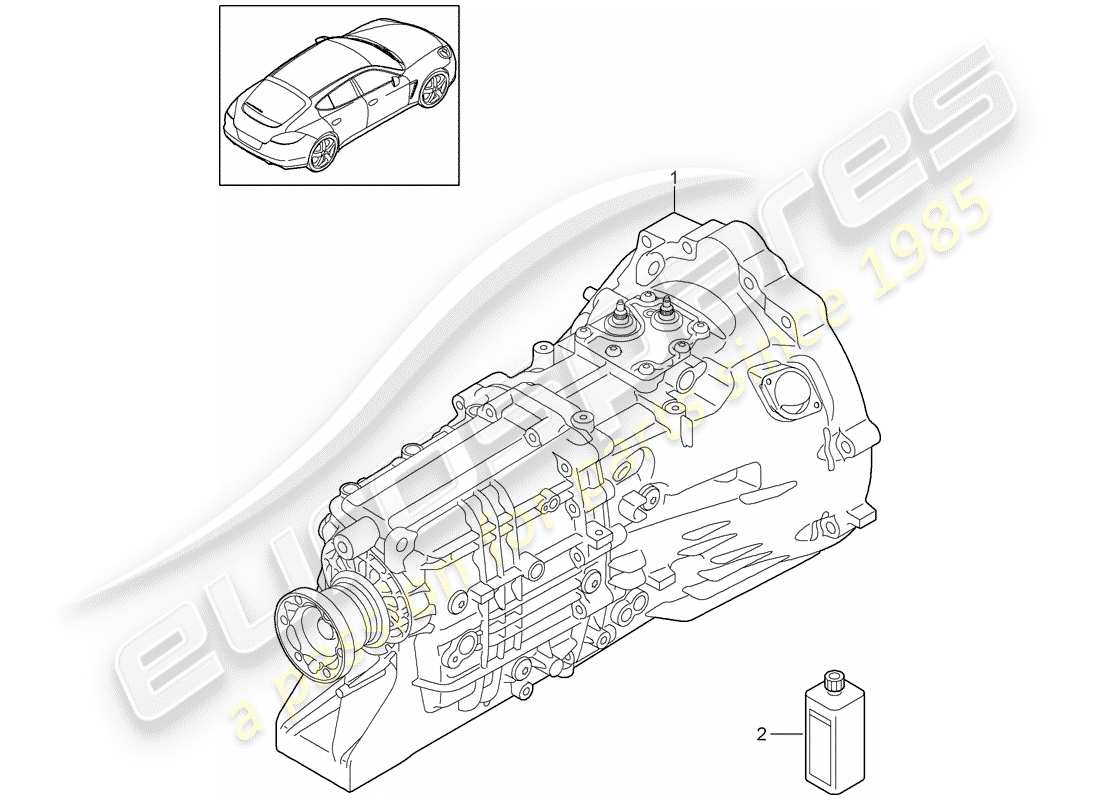 porsche 2010 (panamera 970) replacement transmission part diagram