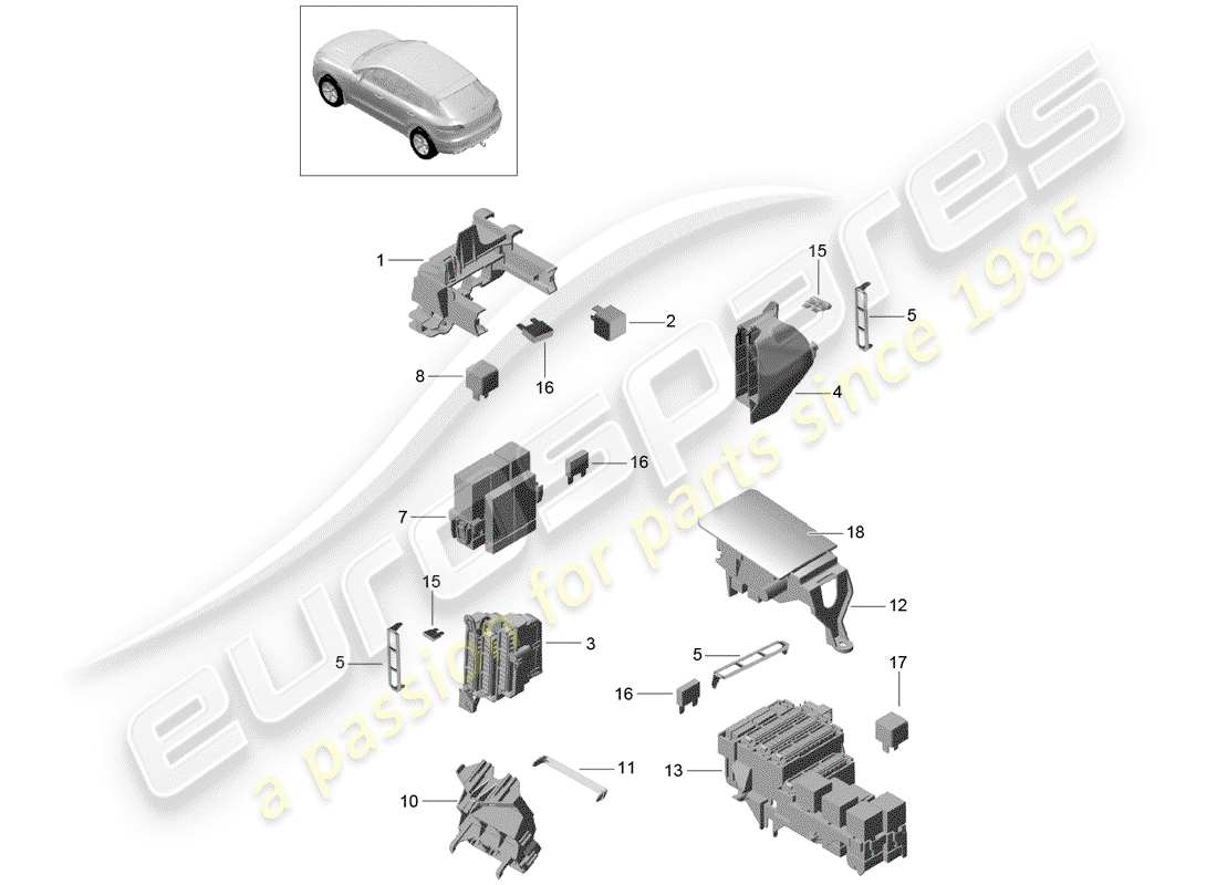 porsche 2016 (macan) fuse box part diagram