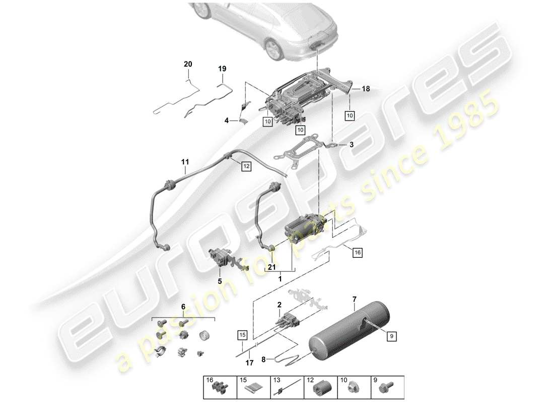 porsche 2020 (panamera 971-1) compressor part diagram
