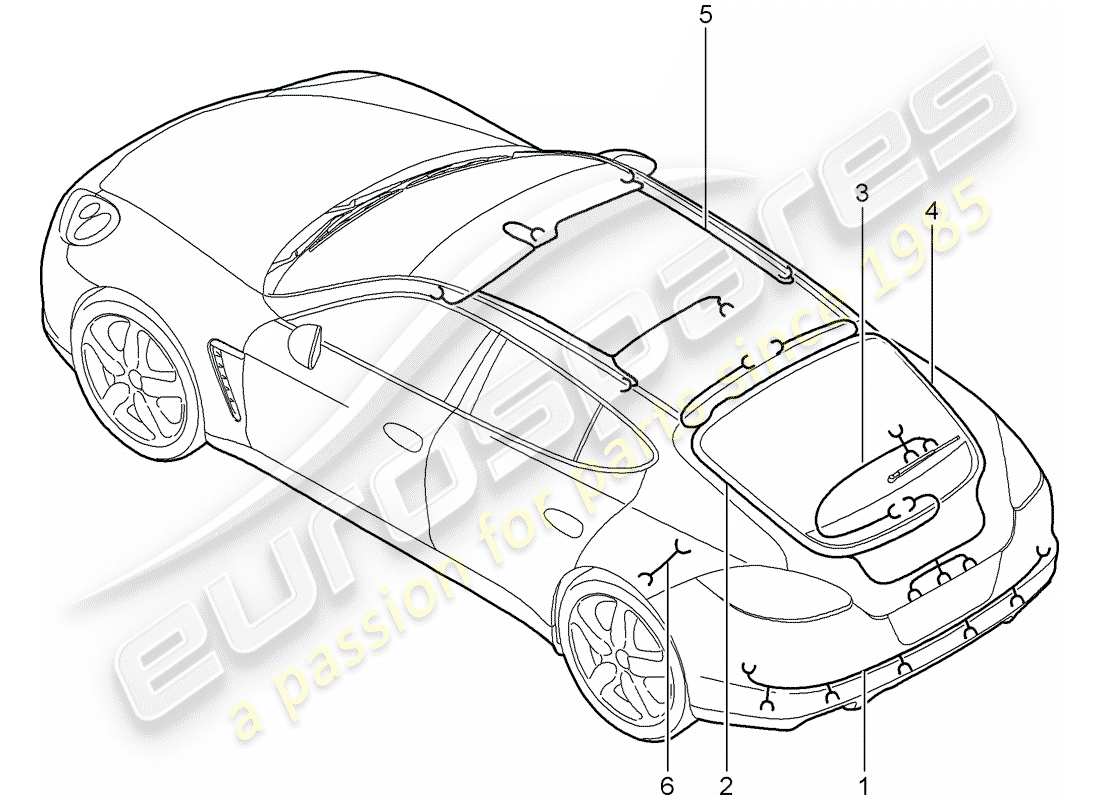 porsche 2016 (panamera 970) wiring harnesses parts diagram