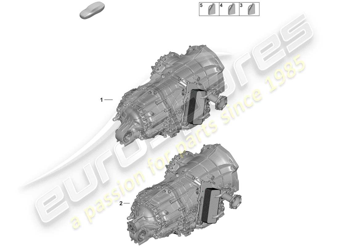porsche 2020 (992-1) 8-speed dual clutch gearbox part diagram