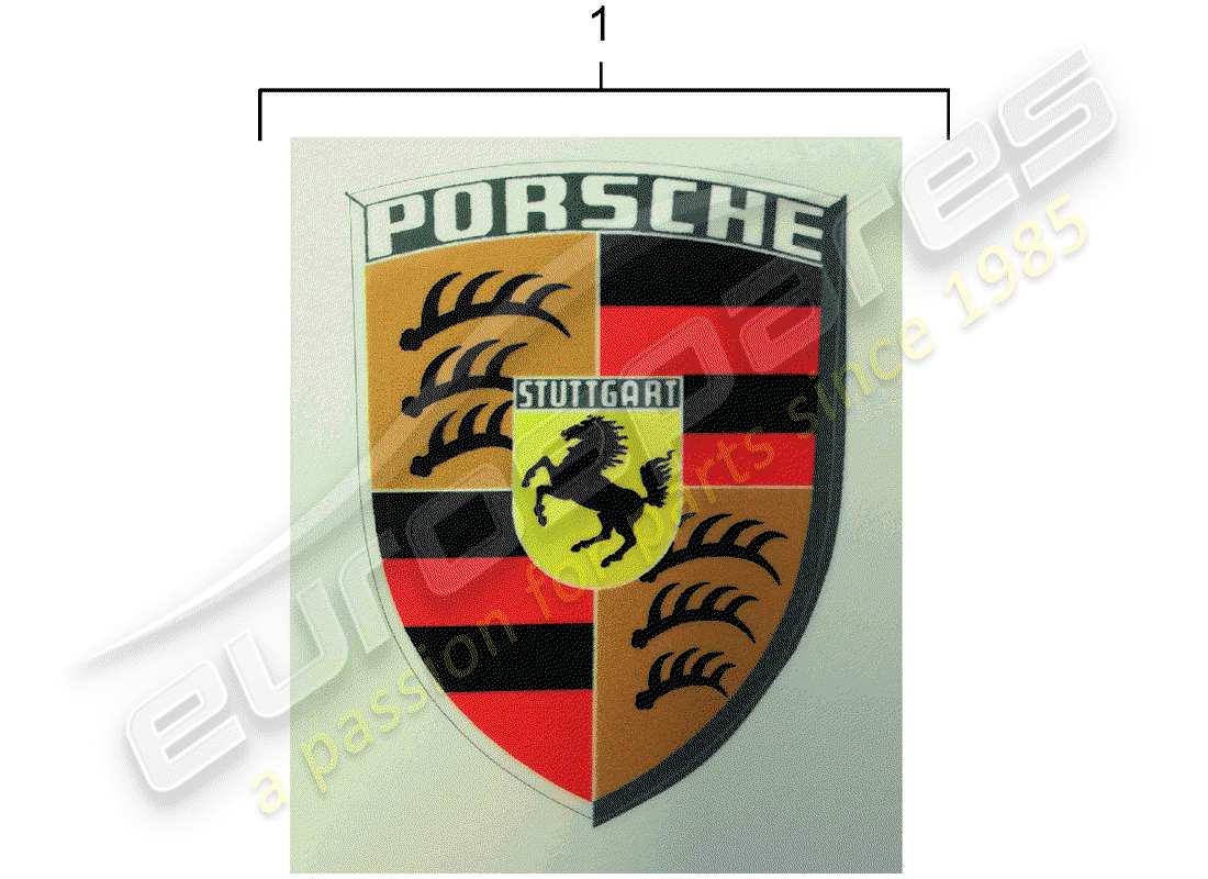 porsche 2007 (accessories) sticker - porsche crest part diagram