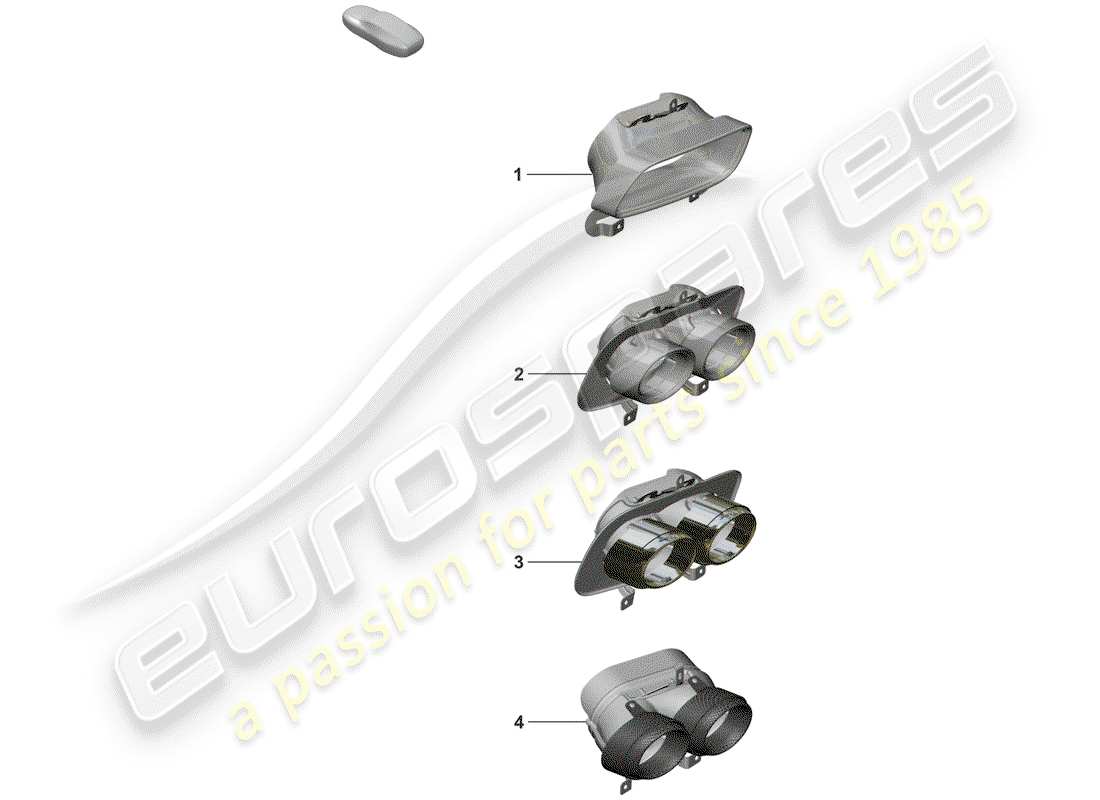 porsche 2020 (992-1) tail pipe part diagram