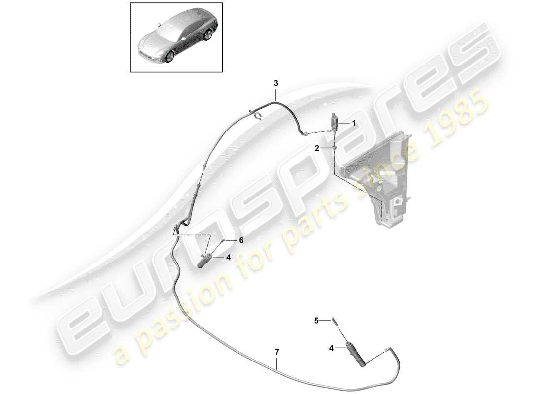 porsche 2018 (panamera 971-1) headlight washer system part diagram