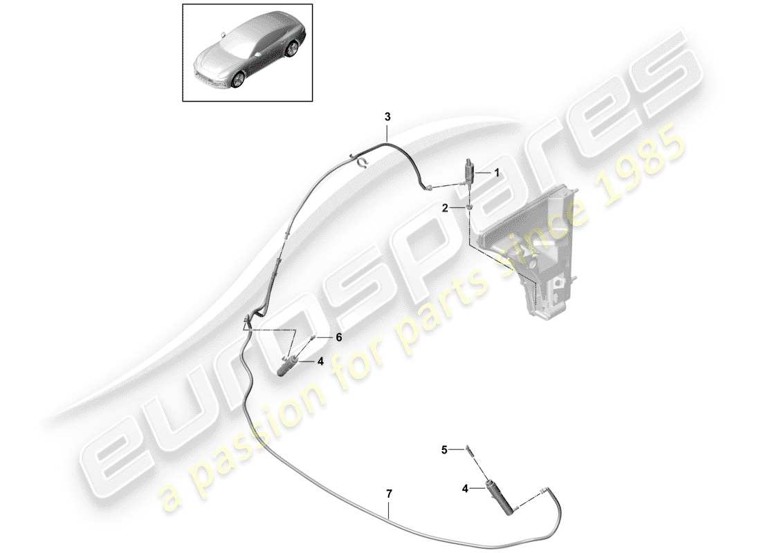 porsche panamera 971 (2018) headlight washer system part diagram