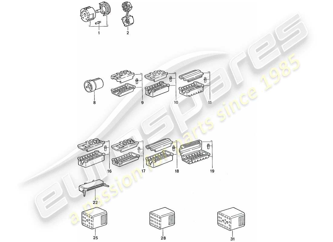 porsche 1990 (944) connector housing part diagram