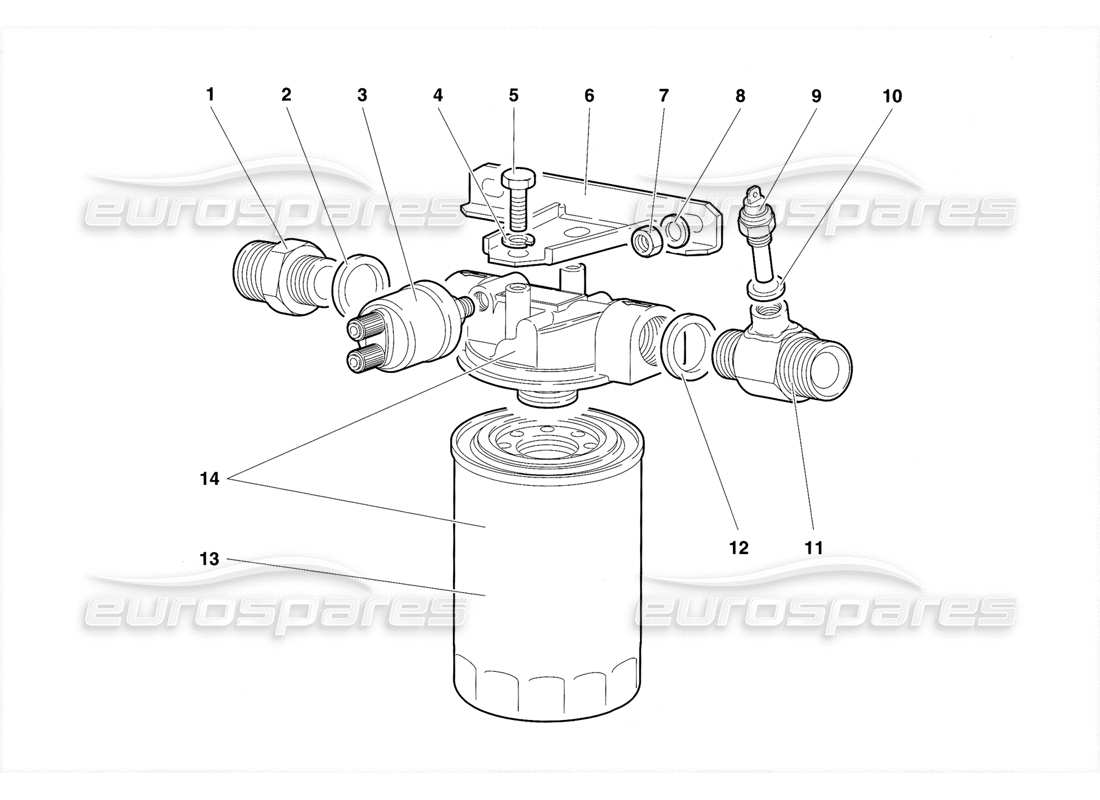 lamborghini diablo se30 (1995) engine oil filter parts diagram
