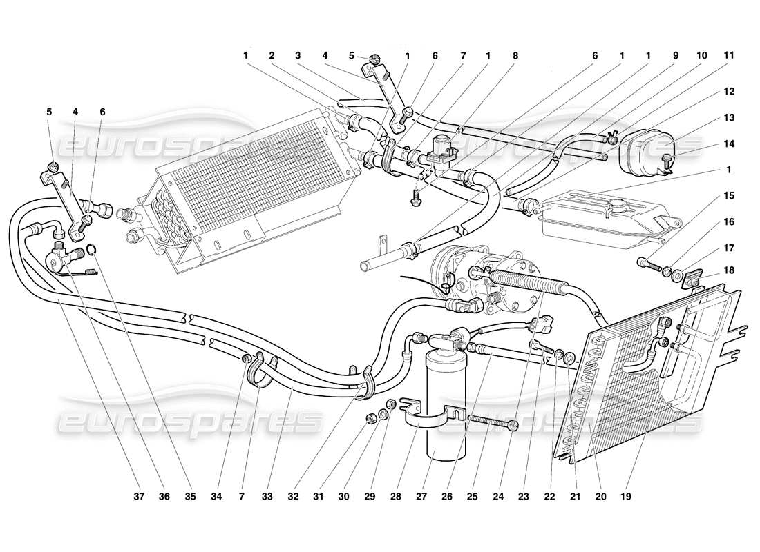 lamborghini diablo se30 (1995) climate control parts diagram