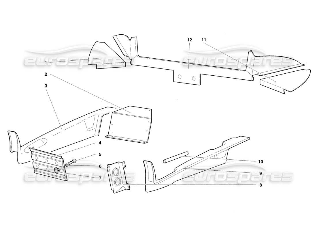 lamborghini diablo sv (1998) passenger compartment trims parts diagram