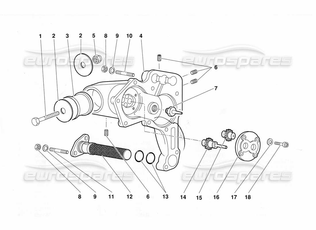 lamborghini diablo (1991) gearbox oil pump part diagram