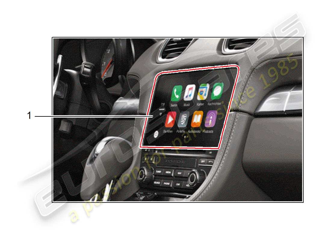 a part diagram from the porsche accessories and tequipment parts catalogue