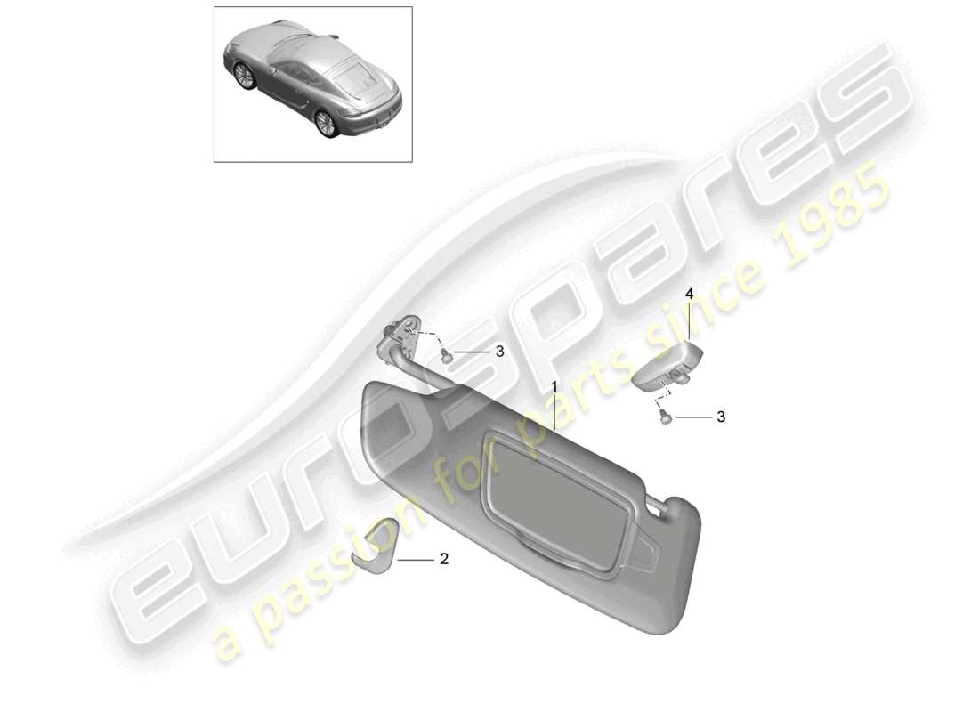 VIEW PARTS DIAGRAMS FROM THE PORSCHE CAYMAN PARTS CATALOGUE a part diagram from the porsche cayman parts catalogue