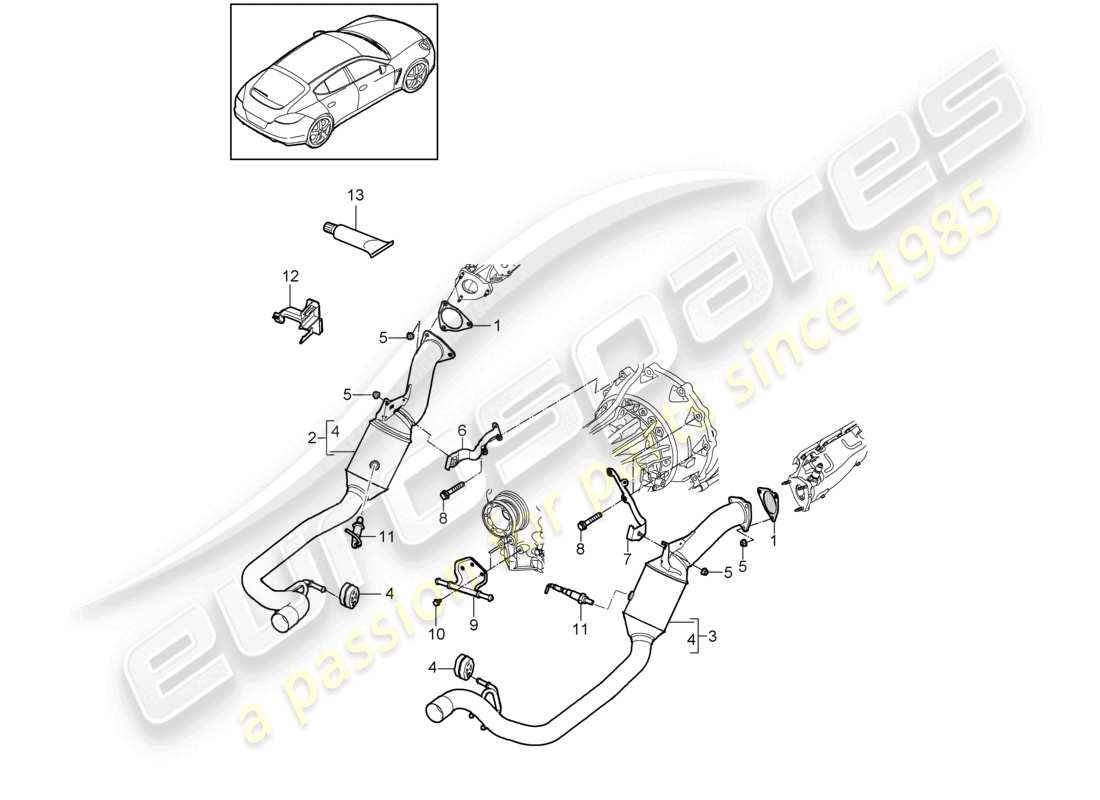 a part diagram from the porsche panamera parts catalogue