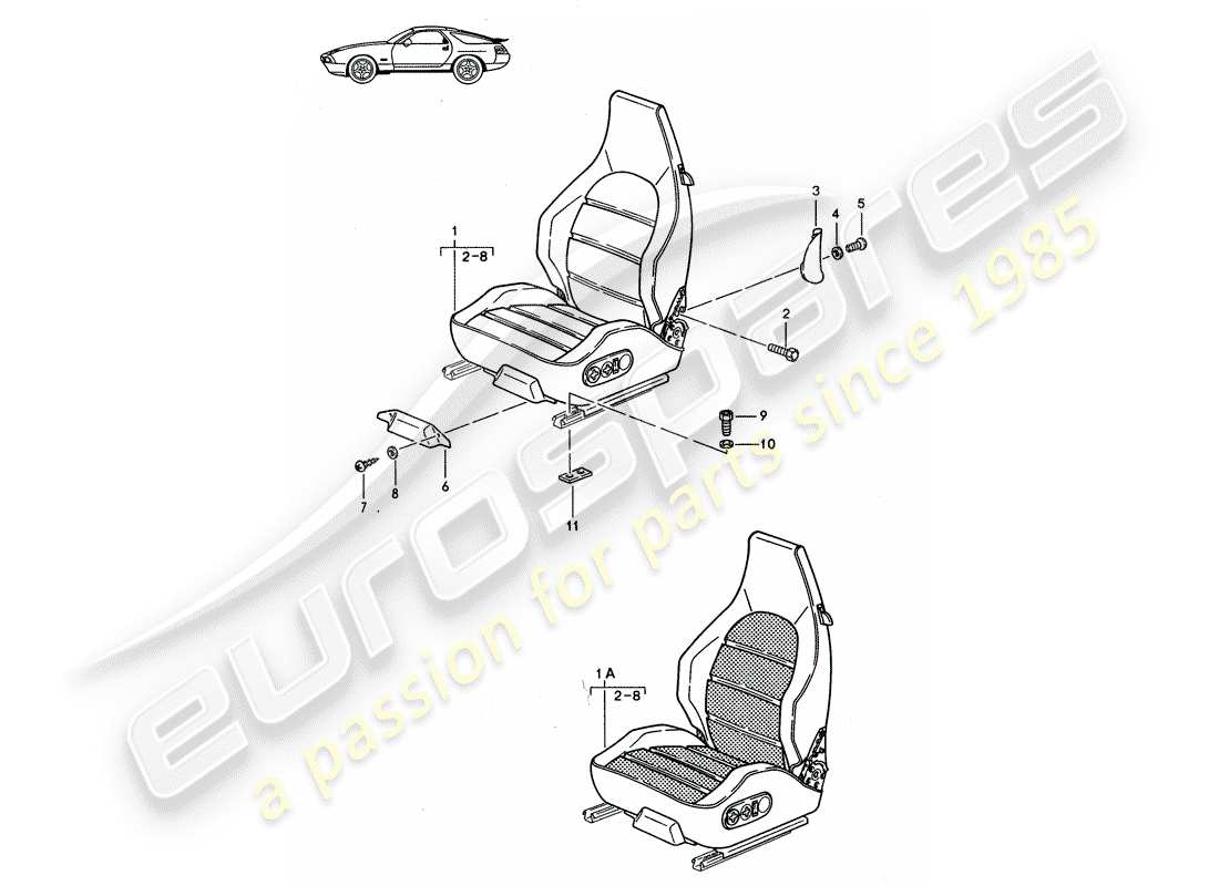 a part diagram from the porsche accessories and tequipment parts catalogue