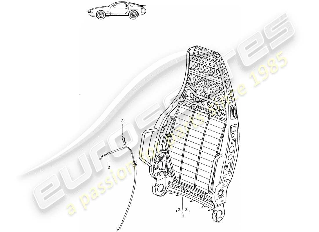 a part diagram from the porsche 1994 (seats for 944/968/911/928) parts catalogue