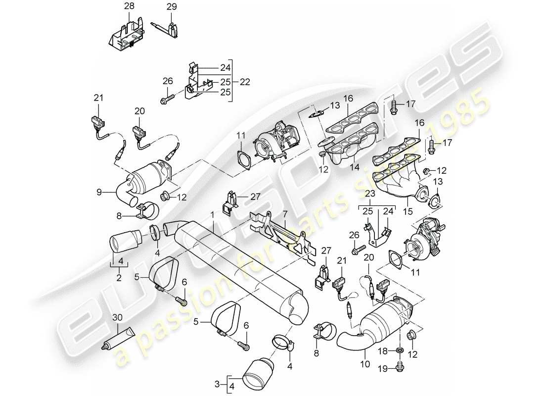 a part diagram from the porsche 997 parts catalogue