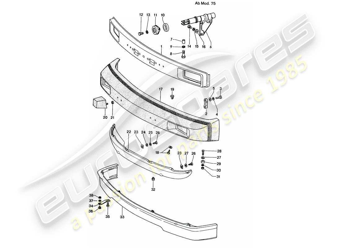 VIEW PARTS DIAGRAMS FROM THE PORSCHE 914 PARTS CATALOGUE a part diagram from the porsche 914 parts catalogue