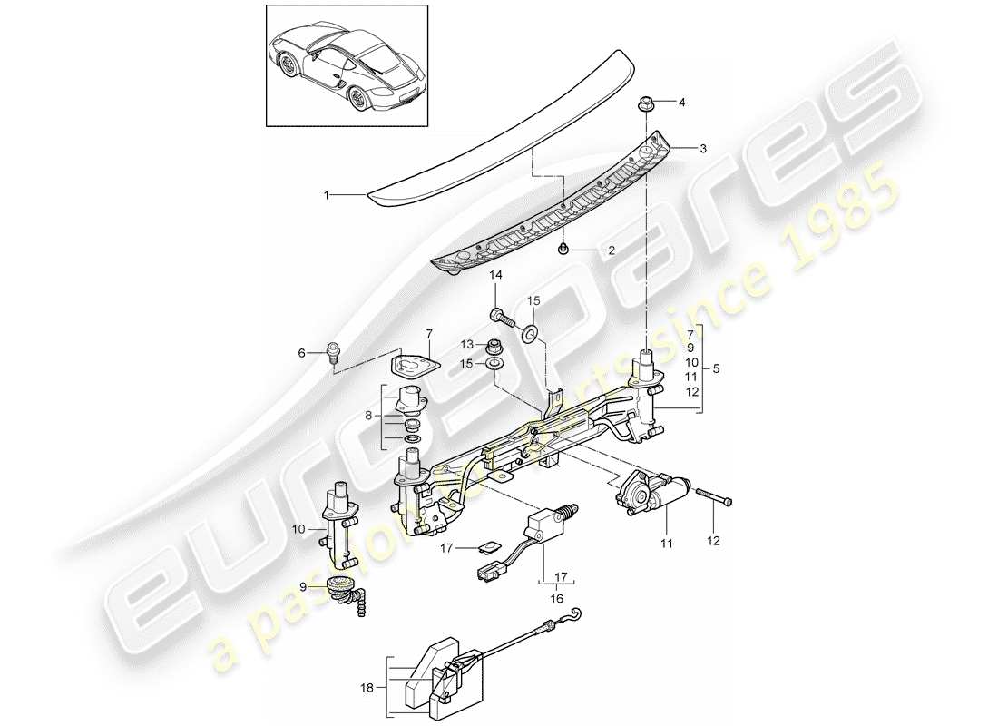 a part diagram from the porsche cayman parts catalogue
