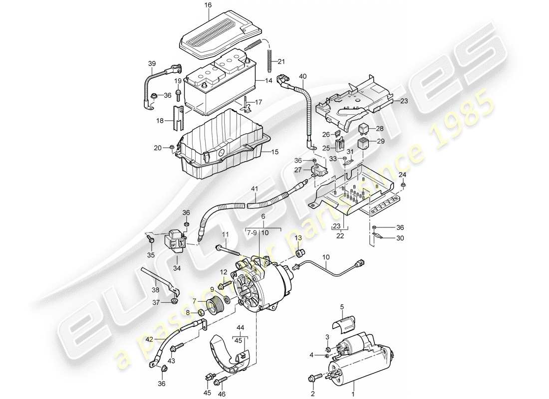 a part diagram from the porsche cayenne parts catalogue
