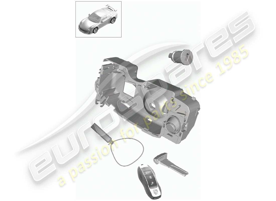 a part diagram from the porsche 2018 (991-2 r/gt3/rs) parts catalogue