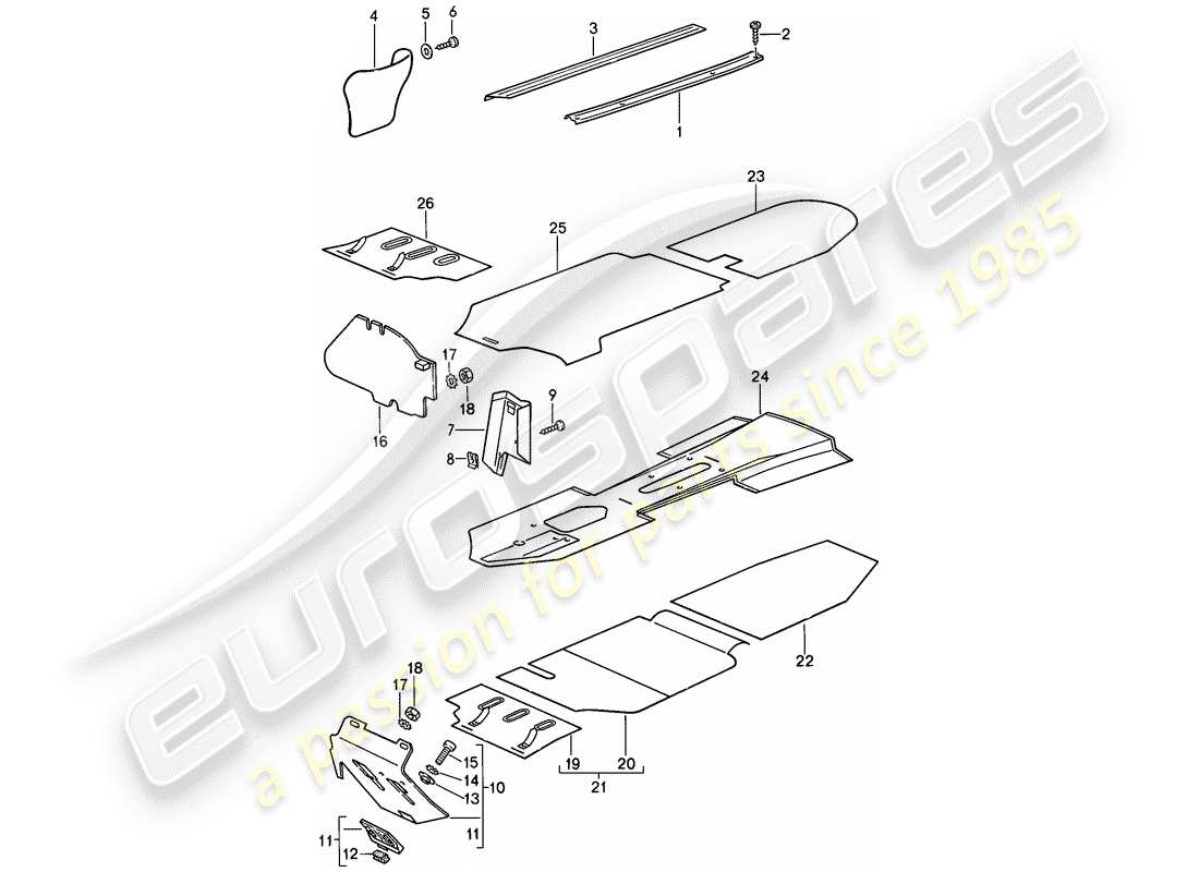 a part diagram from the porsche 911 parts catalogue