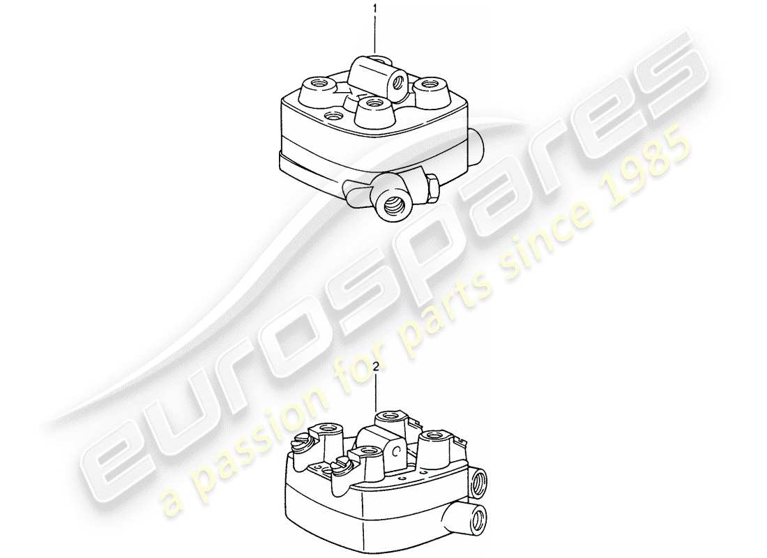 a part diagram from the porsche 1964 (refurbished and exchange catalogue) parts catalogue
