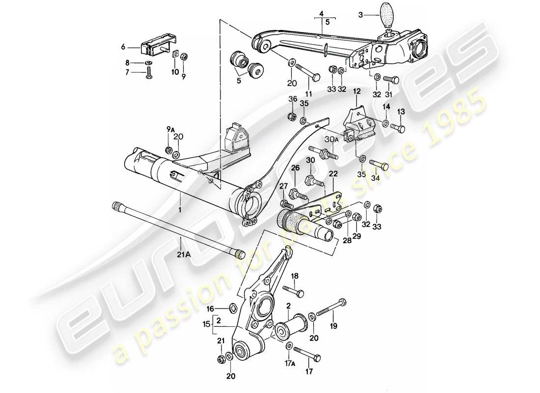 a part diagram from the porsche 924 parts catalogue