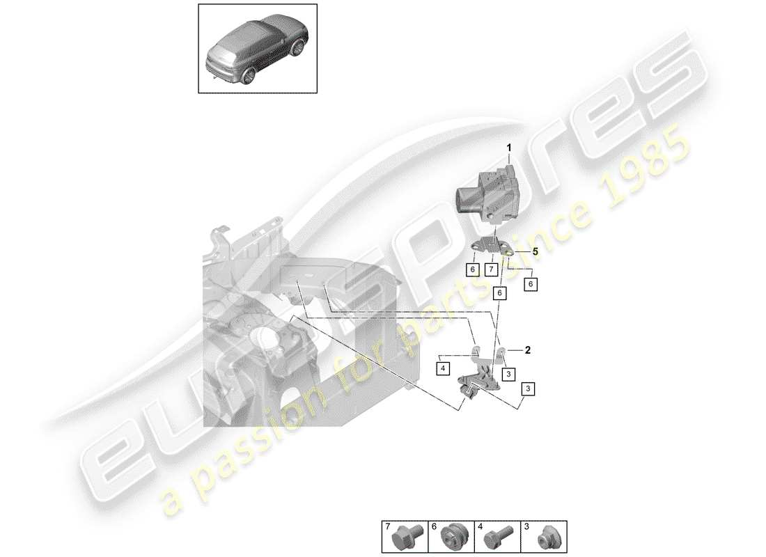 VIEW PARTS DIAGRAMS FROM THE PORSCHE CAYENNE PARTS CATALOGUE a part diagram from the porsche cayenne parts catalogue