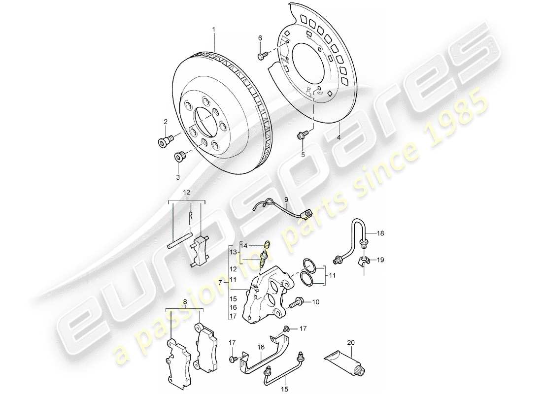a part diagram from the porsche 2006 (cayenne e1 9pa) parts catalogue