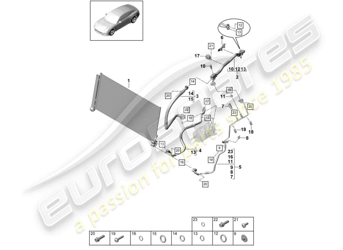VIEW PARTS DIAGRAMS FROM THE PORSCHE PANAMERA PARTS CATALOGUE a part diagram from the porsche panamera parts catalogue