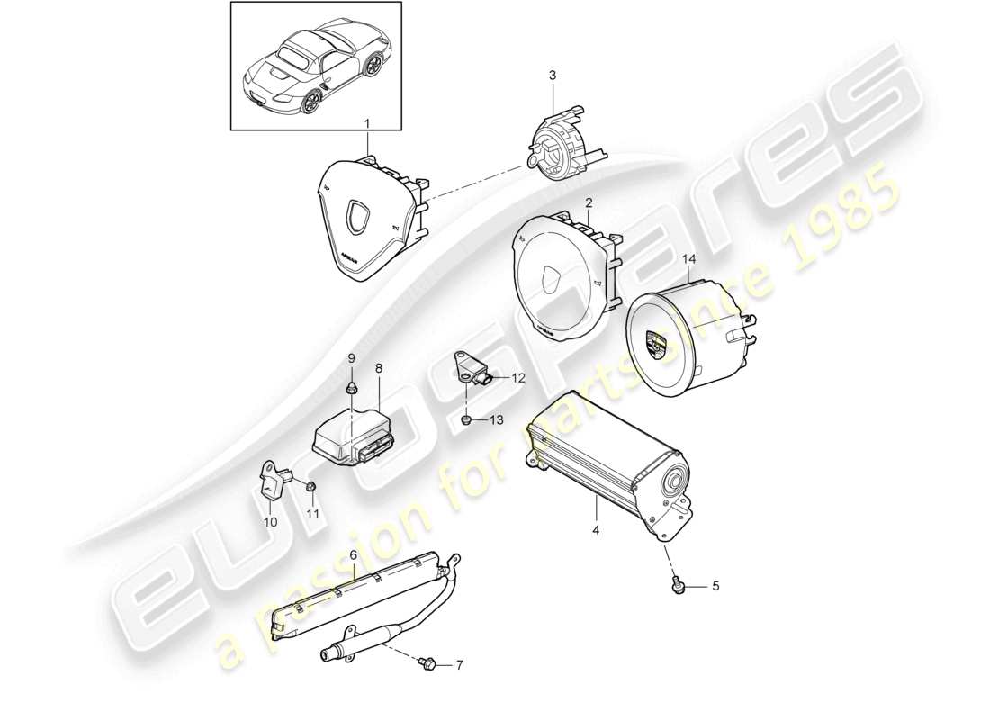 VIEW PARTS DIAGRAMS FROM THE PORSCHE BOXSTER PARTS CATALOGUE a part diagram from the porsche boxster parts catalogue