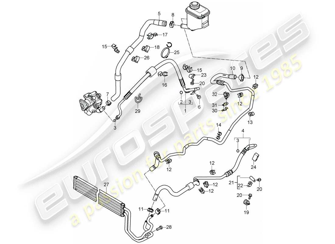 a part diagram from the porsche cayenne parts catalogue