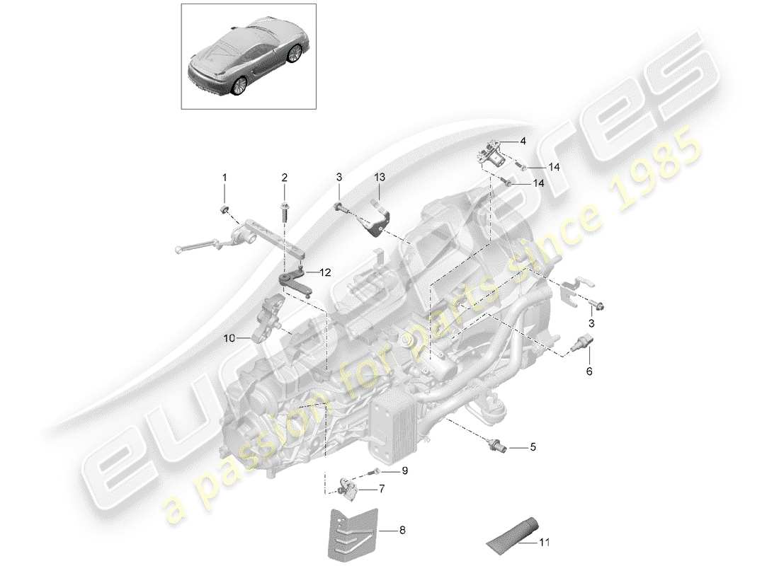 a part diagram from the porsche cayman parts catalogue